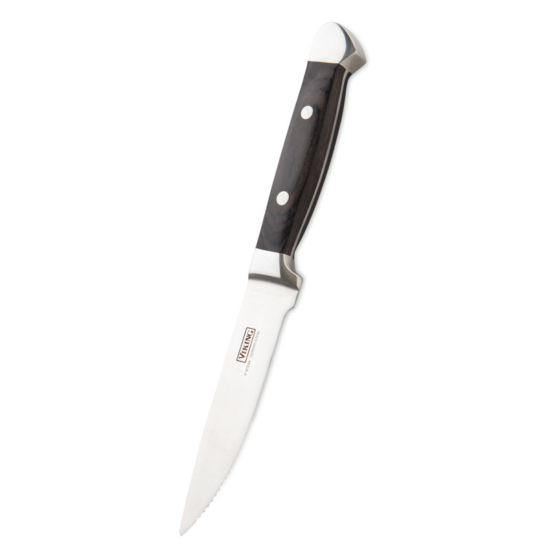 Viking Steakhouse Pakka Wood 6Piece Steak Knife Set with Wooden Box